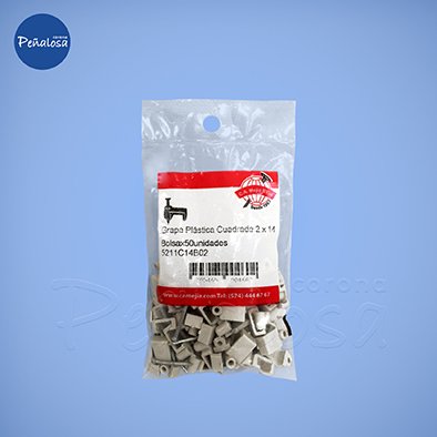 Corona En Cucuta GRAPA PLAST. CUAD. 2X14 BOLSA X 50 UND