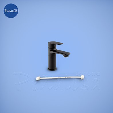 Corona En Cucuta GRIFERIA LAVAMANOS MONOCONTROL MEDIA BARCELONA NEGRO MATE (CON MANGUERA)