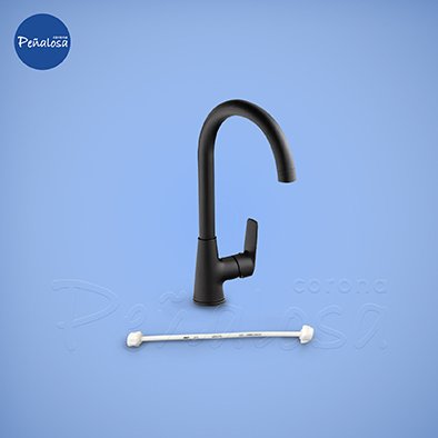 Corona En Cucuta GRIFERIA LAVAPLATOS MONOCONTROL BARCELONA NEGRO MATE (CON MANGUERAS)