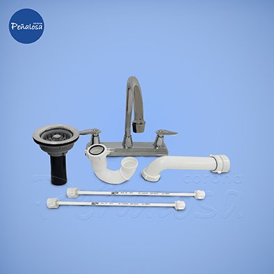 Corona En Cucuta GRIFERIA LAVAPLATOS MEZCLADOR SLIM CROMO (CON CANASTILLA, SIFON Y MANGUERAS) GERFOR