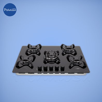 Corona En Cucuta CUBIERTA APPIANI CRISTAL 76CM GAS NATURAL MANDO FRONTAL