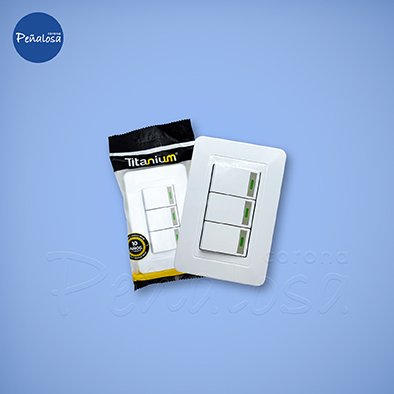 Corona En Cucuta INTERRUPTOR TRIPLE CONMUTABLE TITANIUM BLANCO MERCURY