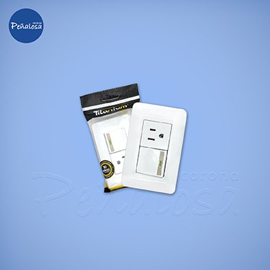 Corona En Cucuta TOMA + INTERRUPTOR TITANIUM BLANCO MERCURY