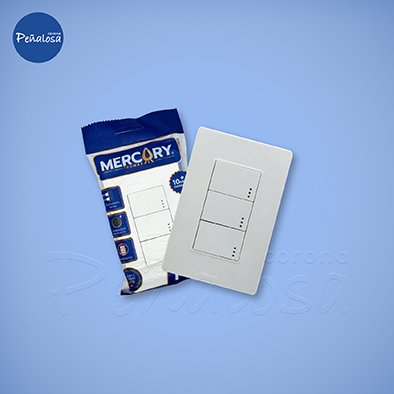 Corona En Cucuta INTERRUPTOR TRIPLE LINEA PLUS BLANCO MERCURY