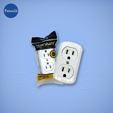 TOMA DOBLE SOBREPONER TITANIUM BLANCO MERCURY