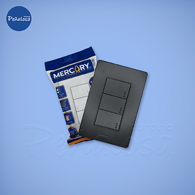 Corona En Cucuta INTERRUPTOR TRIPLE LINEA PLUS NEGRO MERCURY