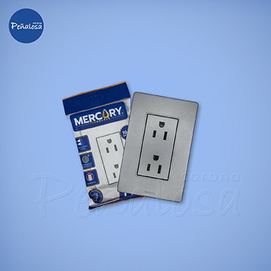 TOMA DOBLE POLO A TIERRA (P/T) LINEA PLUS SILVER MERCURY