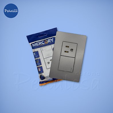 Corona En Cucuta TOMA CON INTERRUPTOR PLUS PLATA MERCURY