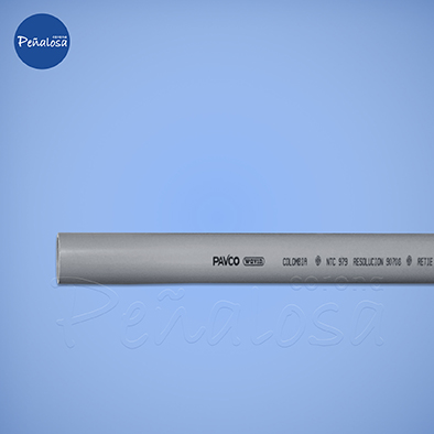 TUBO CONDUIT LISO GRIS SCH40 3M 3/4