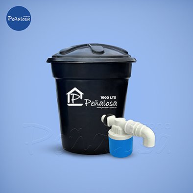 Corona En Cucuta TANQUE PEÑALOSA 1000 LITROS NEGRO BICAPA + VALVULA FLOTADOR TANQUE AEREO FONTANA 1/2